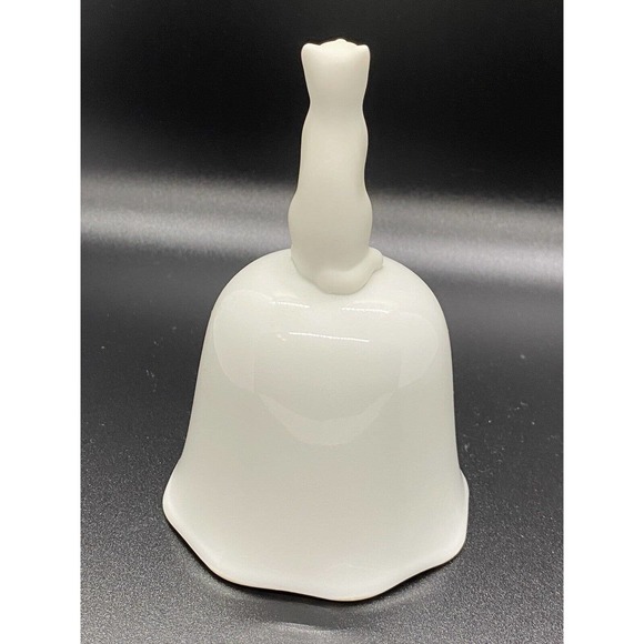 VINTAGE CROWNING TOUCH JAPAN PORCELAIN BELL WHITE BISQUE CAT HANDLE, ORIG LABEL - Picture 7 of 10